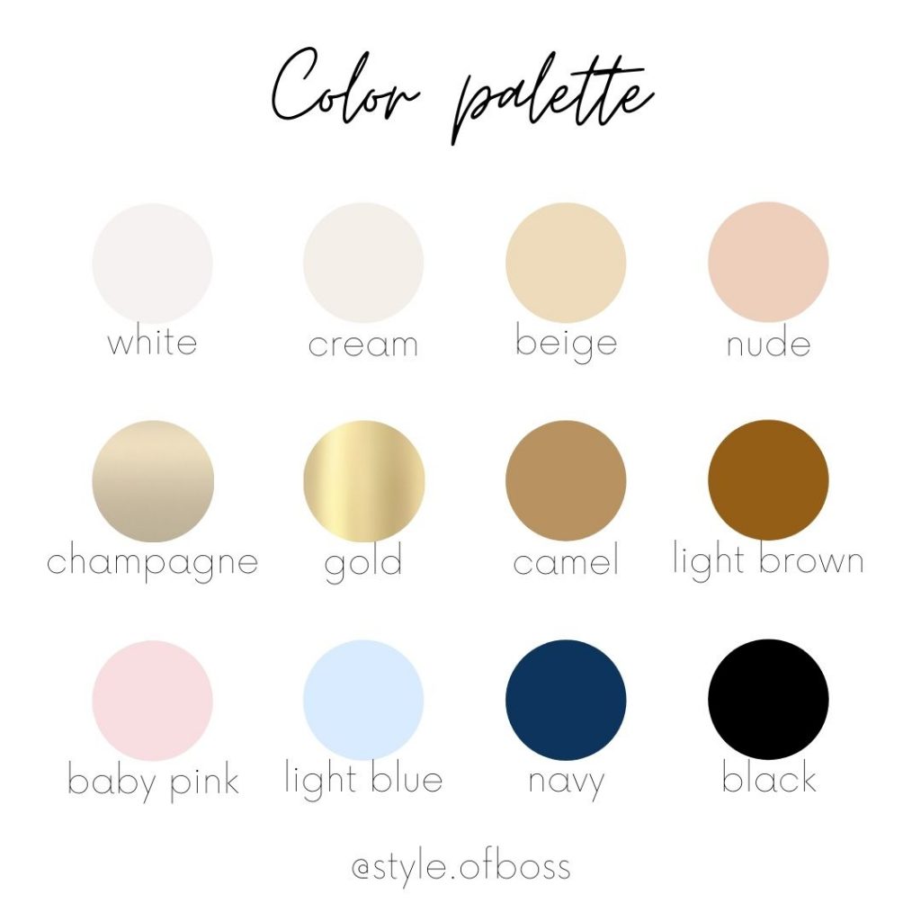 Outfit formulas, color palette
